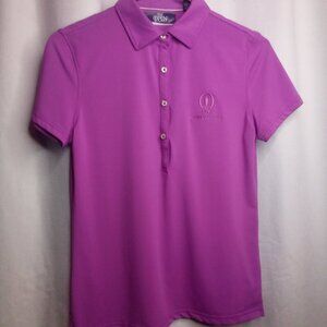 The Open 147th Carnoustie Polo Shirt S Women Short Sleeve Golf Active Purple